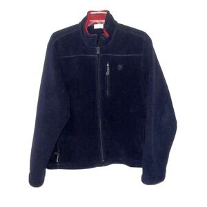TIMBERLAND Men's Size XL Dark Blue w/Red Trim Fleece Full Zip LS Jacket